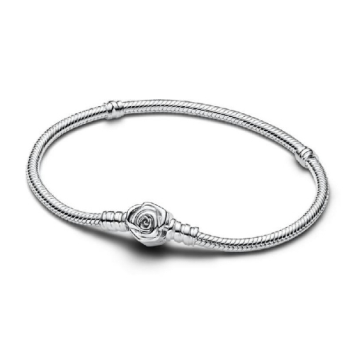 Pulsera Pandora Moments Cadena Serpiente y Rosa Floreciendo 20 cmts - 593211C00-20
