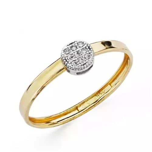18K SORTIJA ORO BICOLOR MOTIVO REDONDO CON CIRCONITAS. ANCHO: 5 MM 0
