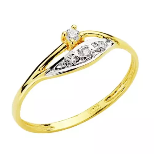 18K SORTIJA ORO BICOLOR CON CIRCONITAS 0