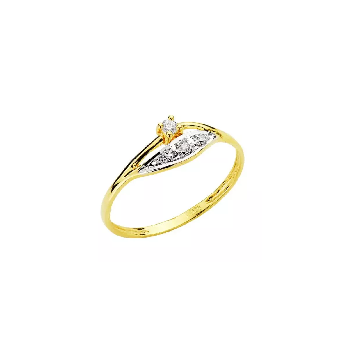 18K SORTIJA ORO BICOLOR CON CIRCONITAS 0
