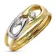 18K SORTIJA ORO BICOLOR DOBLE CUERPO CON CIRCONITAS. ANCHO: 6 MM 0