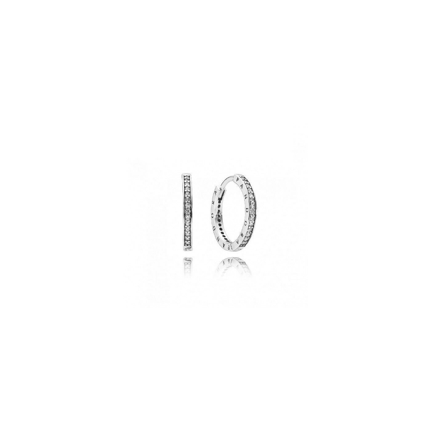 Pendientes aro en plata de ley Logo PANDORA 290558CZ