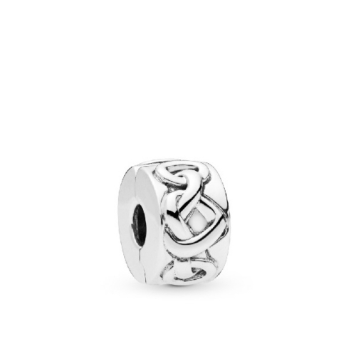 Clip Corazones Anudados en plata de primera ley 798035