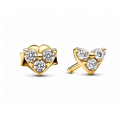 PENDIENTES PANDORA CORAZÓN TRIPLE ORO - 263003C01