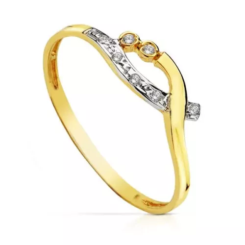 18K SORTIJA ORO BICOLOR CIRCONITAS 1