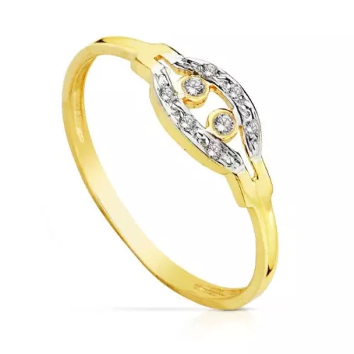 18K SORTIJA ORO BICOLOR CIRCONITAS 1