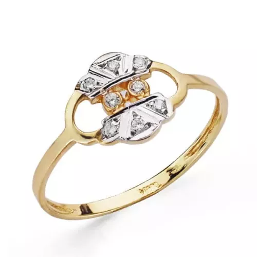18K SORTIJA ORO BICOLOR CON CIRCONITAS. ANCHO: 9 MM 1
