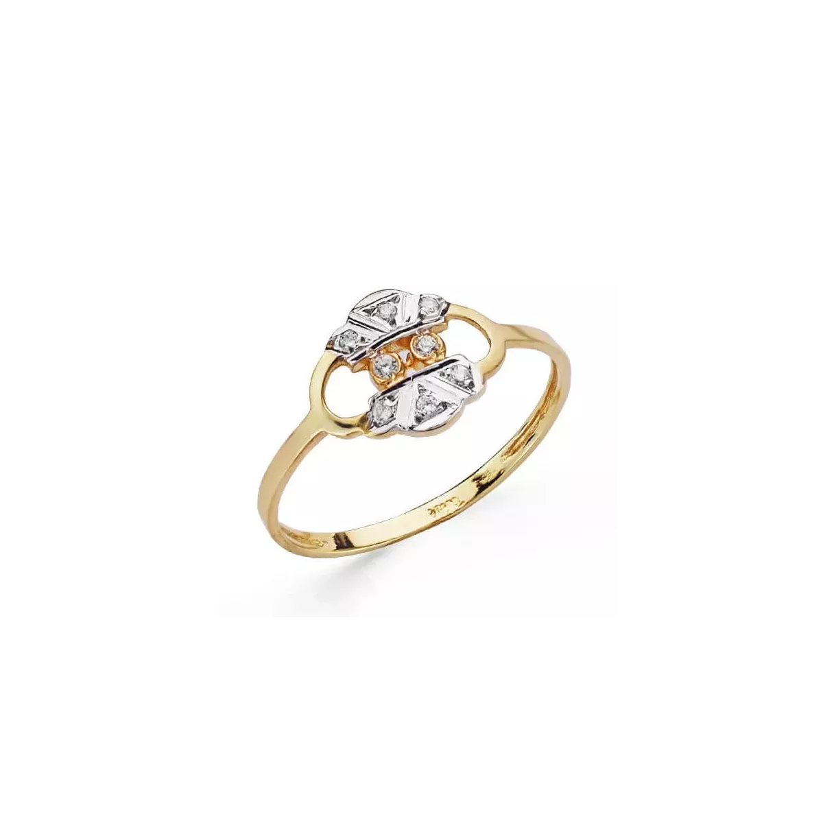 18K SORTIJA ORO BICOLOR CON CIRCONITAS. ANCHO: 9 MM 1