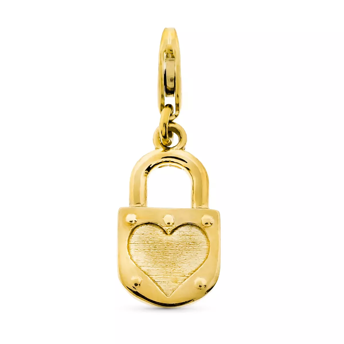 9K COLGANTE ORO AMARILLO CANDADO CON MOSQUETON 15X8 MM 1