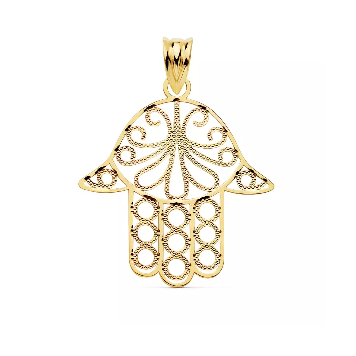 9K COLGANTE ORO AMARILLO MANO DE FATIMA 24X19 MM 1