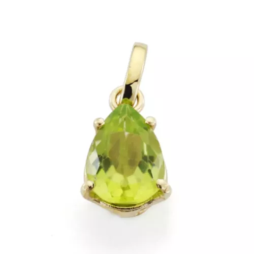 9K COLGANTE ORO AMARILLO LAGRIMA OLIVINA NATURAL 1