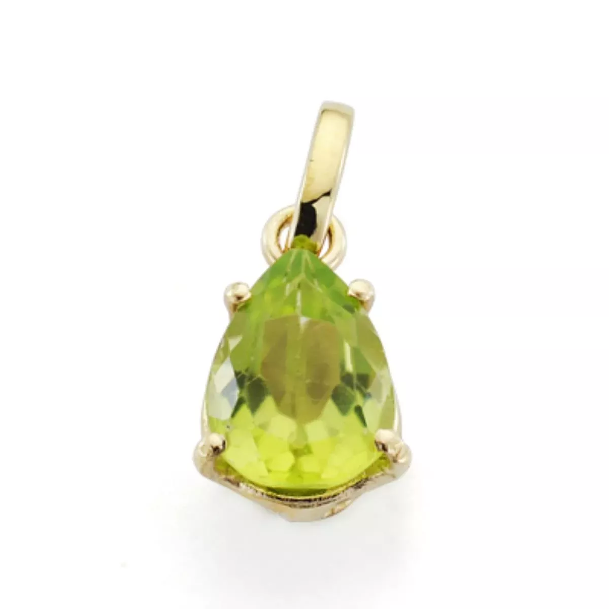 9K COLGANTE ORO AMARILLO LAGRIMA OLIVINA NATURAL 1