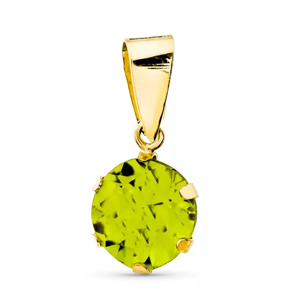 9K COLGANTE ORO AMARILLO GARRA INGLESA OLIVINA NATURAL 1