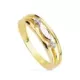 18K SORTIJA ORO BICOLOR CON MOTIVO OVAL Y CIRCONITAS. ANCHO: 4