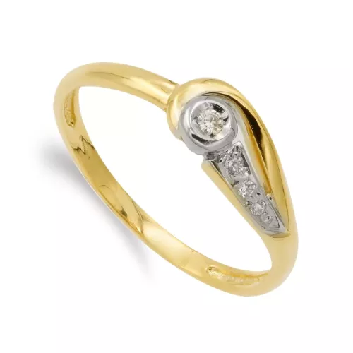 18K SORTIJA ORO BICOLOR CON CIRCONITAS. ANCHO: 6 MM. CUERPO 2 MM 2