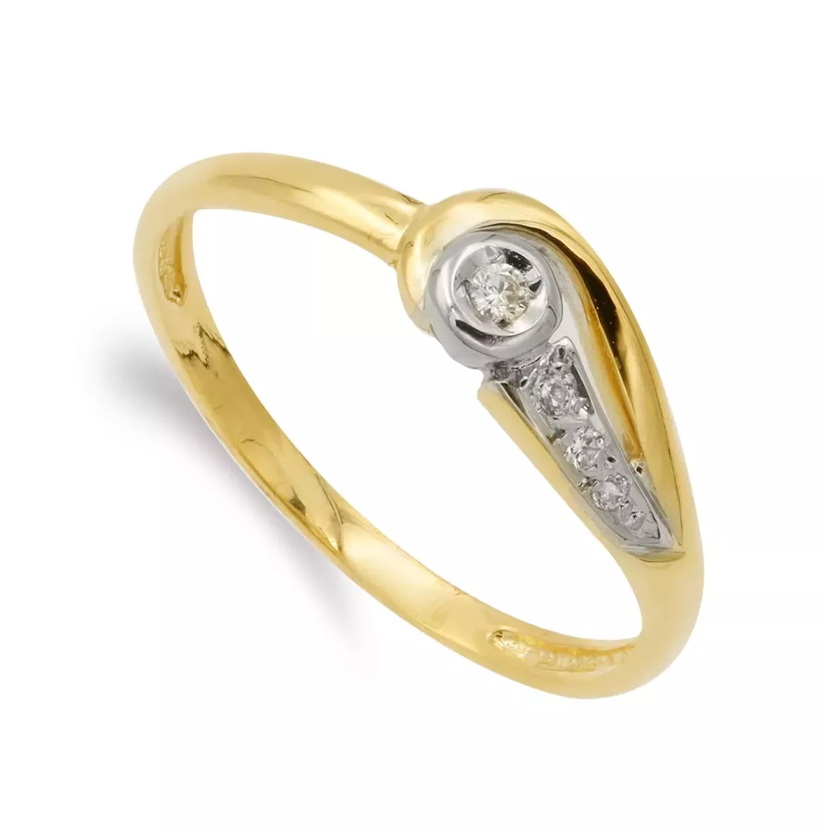 18K SORTIJA ORO BICOLOR CON CIRCONITAS. ANCHO: 6 MM. CUERPO 2 MM 2