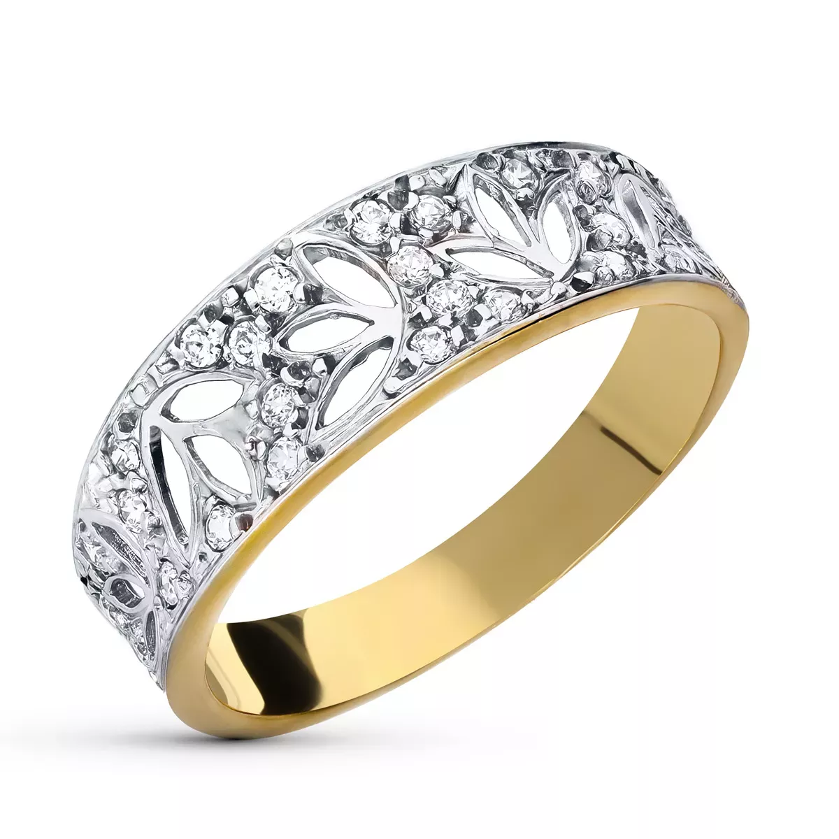 18K SORTIJA ORO BICOLOR Y CIRCONITAS 2