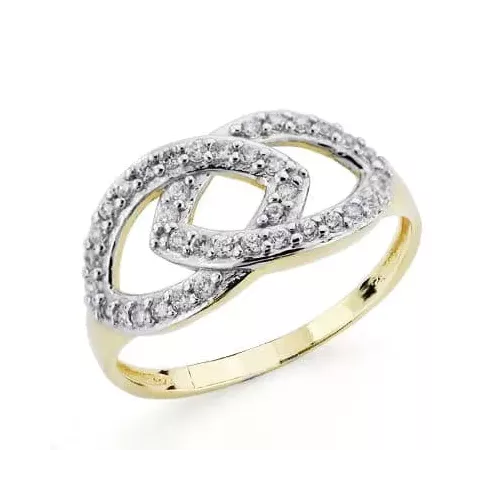 18K SORTIJA ORO BICOLOR CON CIRCONITAS. ANCHO: 9