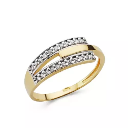 18K SORTIJA ORO BICOLOR CON CIRCONITAS. ANCHO: 7 MM 2