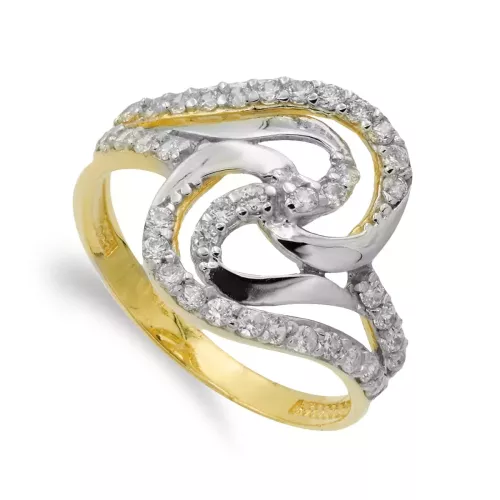 18K SORTIJA ORO BICOLOR CON CIRCONITAS. ANCHO: 15 MM 3