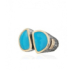Styliano anillo de plata, oro y turquesas ASP1297