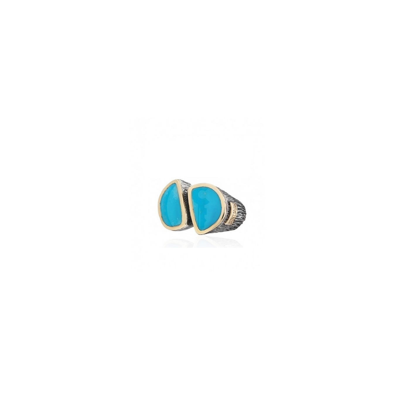 Styliano anillo de plata, oro y turquesas ASP1297