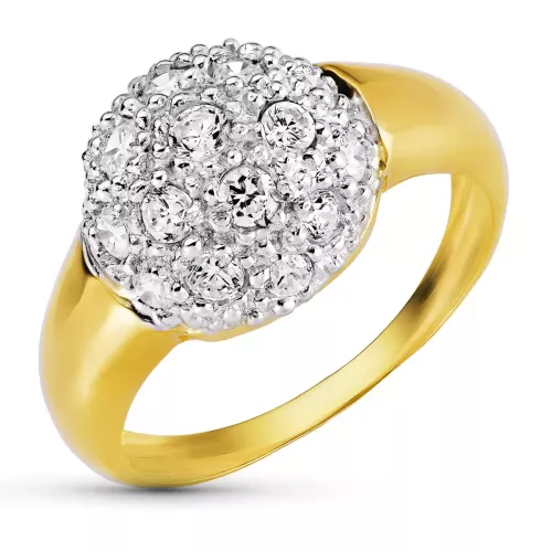 18K SORTIJA ORO BICOLOR MOTIVO REDONDO CON CIRCONITAS. ANCHO: 13 MM 5