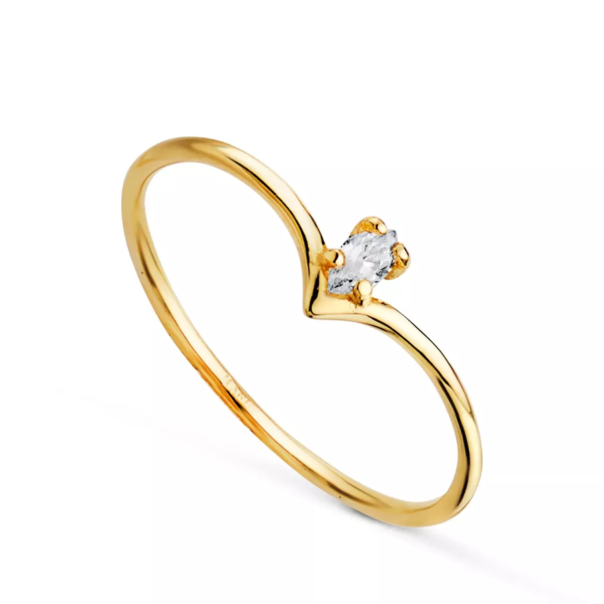 18K SORTIJA ORO AMARILLO PICO DIAMANTE LABORATORIO TALLA MARQUIS 0