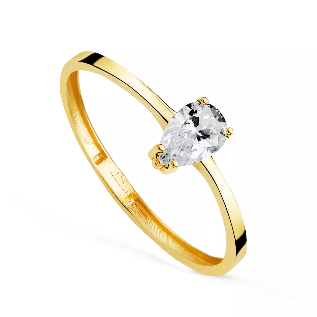 18K SORTIJA ORO AMARILLO DIAMANTE LABORATORIO TALLA PERA 0