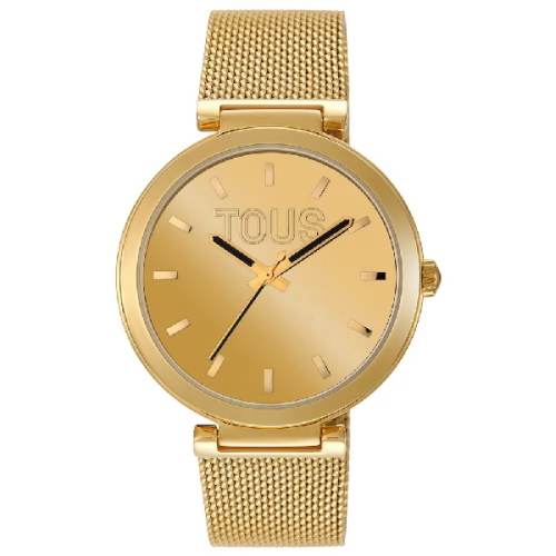 reloj analógico con esfera dorada y brazalete dorado S-Mesh Mirror - 3000142300