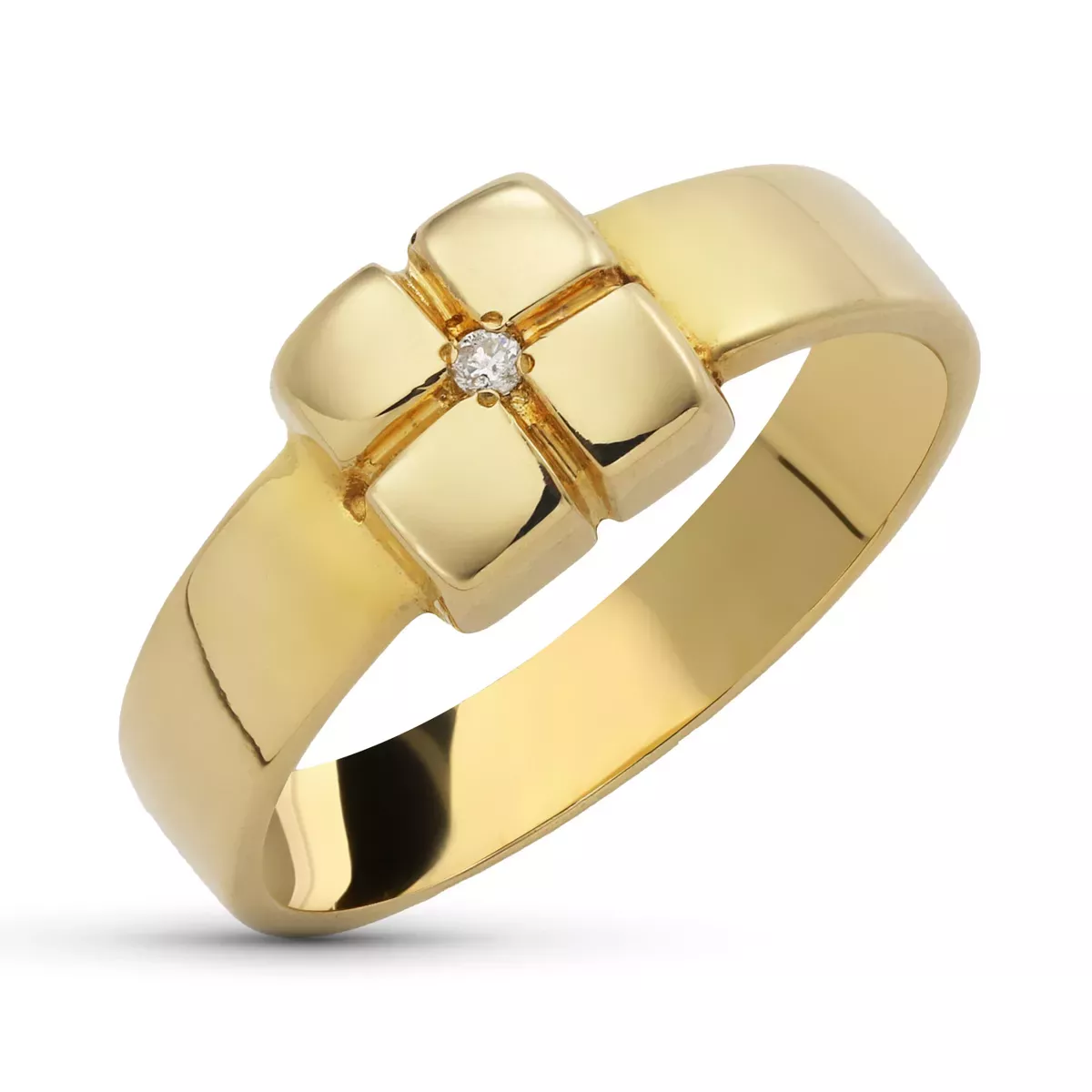 18K SORTIJA ORO AMARILLO DIAMANTE TALLA BRILLANTE 0