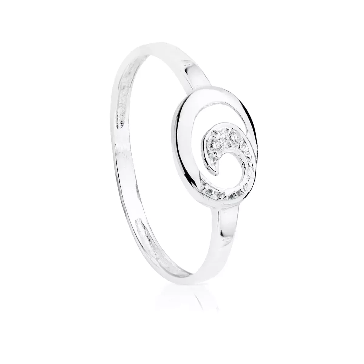 18K SORTIJA ORO BLANCO 2 DIAMANTES TALLA BRILLANTE 0.016 QTS. 9X7 MM 1