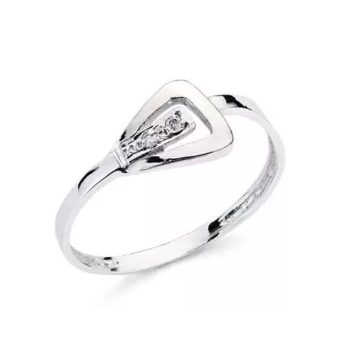 18K SORTIJA ORO BLANCO DIAMANTES TALLA BRILLANTE 0