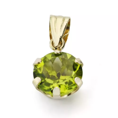 9K COLGANTE ORO AMARILLO OLIVINA 1.95 QTS CON 6 GARRAS 8X8 MM 0