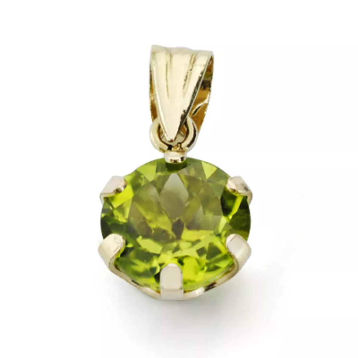 9K COLGANTE ORO AMARILLO OLIVINA 1.95 QTS CON 6 GARRAS 8X8 MM 0