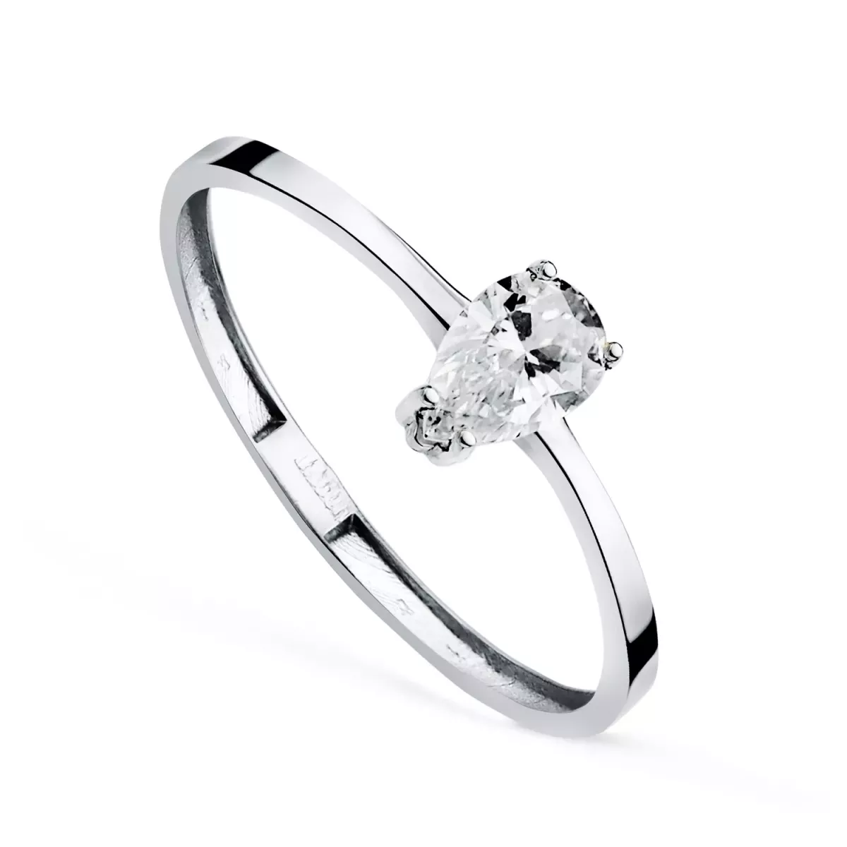 18K SORTIJA ORO BLANCO DIAMANTE LABORATORIO TALLA PERA 0