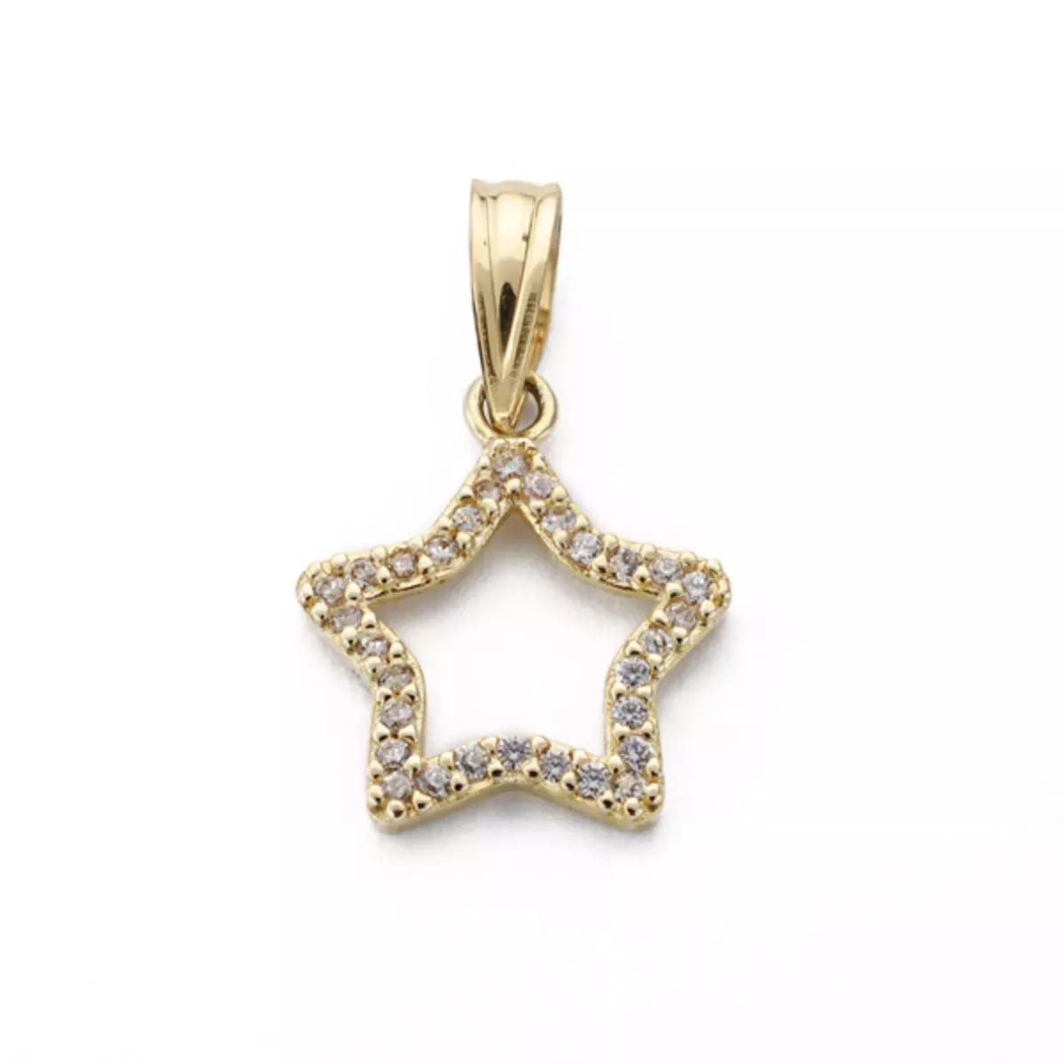 9K COLGANTE ORO AMARILLO ESTRELLA CON CIRCONITA 12X12 MM 0