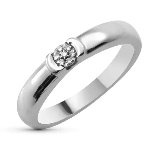 18K SORTIJA ORO BLANCO DIAMANTES TALLA BRILLANTE 0