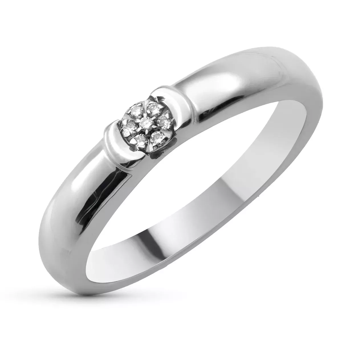 18K SORTIJA ORO BLANCO DIAMANTES TALLA BRILLANTE 0