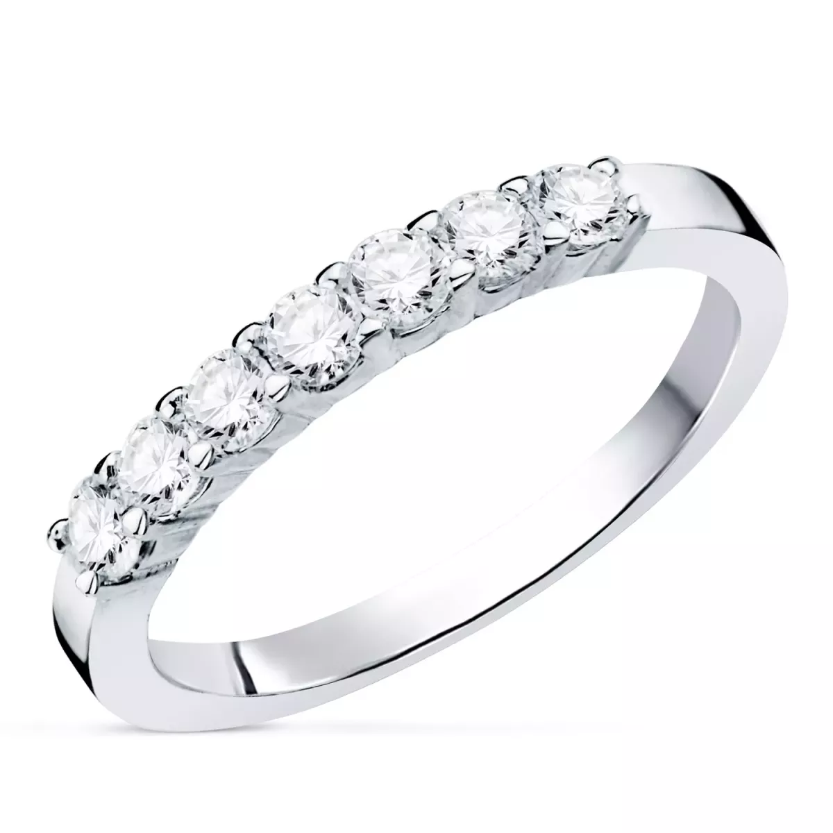 18K SORTIJA ORO BLANCO 7 DIAMANTES TALLA BRILLANTE 0