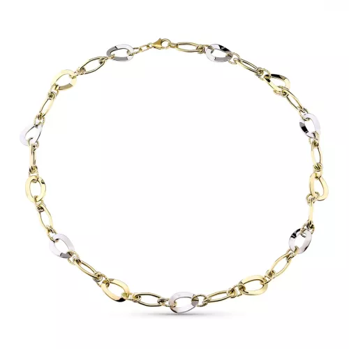 9K COLLAR ORO BICOLOR 45CM 12