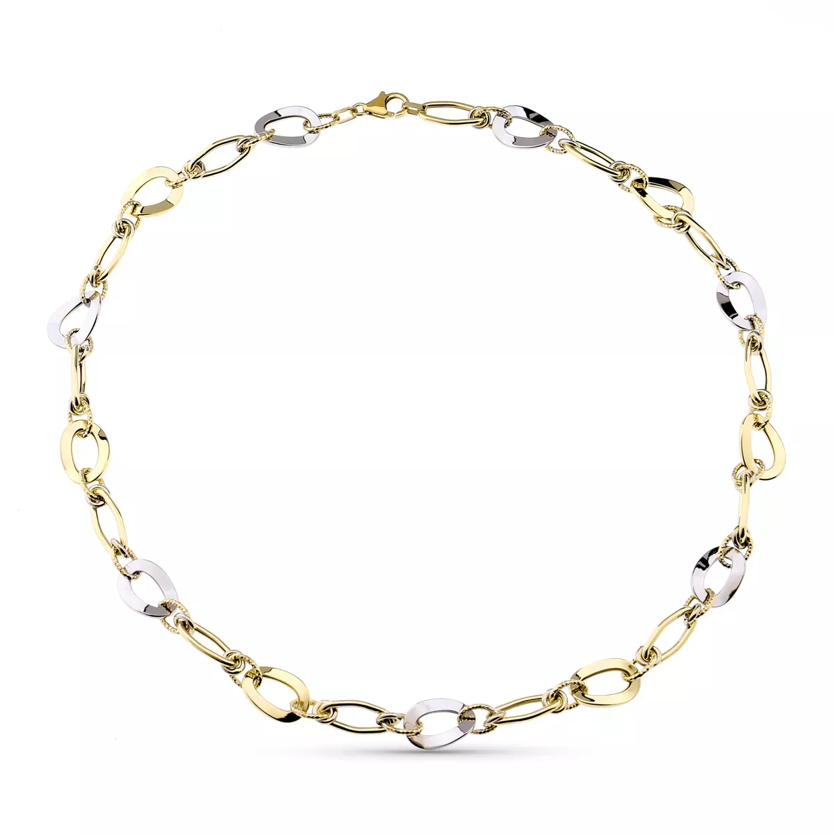 9K COLLAR ORO BICOLOR 45CM 12
