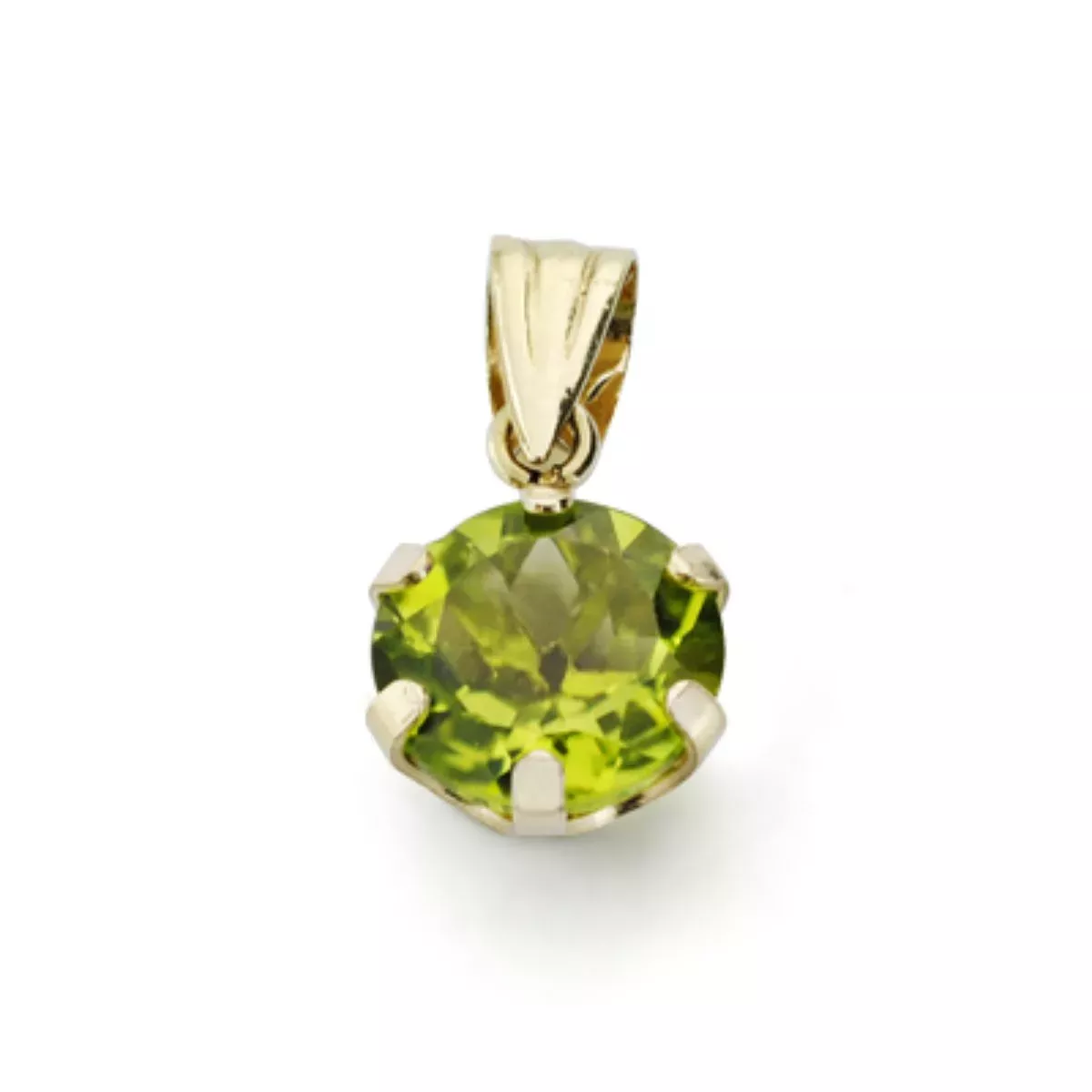 9K COLGANTE ORO AMARILLO OLIVINA 1.44 QTS CON 6 GARRAS 7X7 MM 0