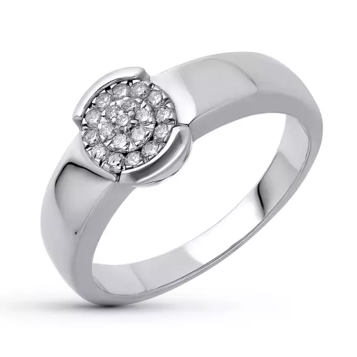 18K SORTIJA ORO BLANCO CUAJO 19 DIAMANTES. ANCHO: 8