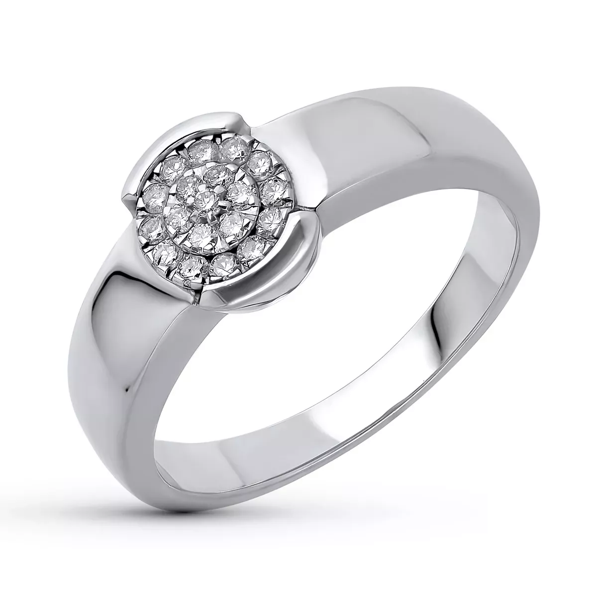 18K SORTIJA ORO BLANCO CUAJO 19 DIAMANTES. ANCHO: 8