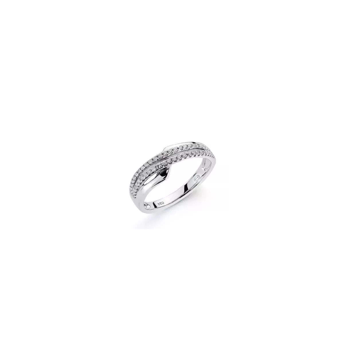 18K SORTIJA ORO BLANCO 50 DIAMANTES TALLA BRILLANTE 0.200 QTS. ANCHO: 6