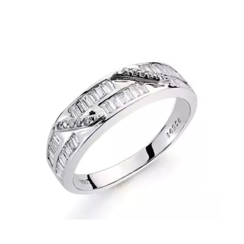 18K SORTIJA ORO BLANCO DIAMANTES TALLA BRILLANTE 0.030/0.410 QTS. ANCHO: 5MM 3