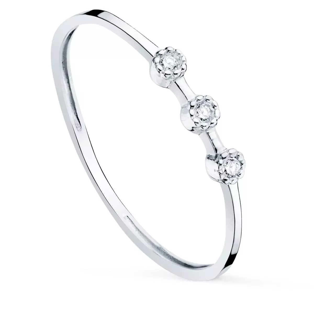 18K SORTIJA ORO BLANCO DIAMANTES 0