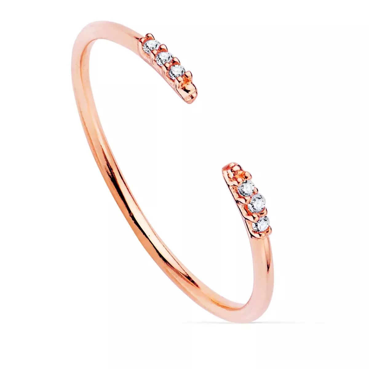18K SORTIJA ABIERTA ORO ROSA DIAMANTES 0