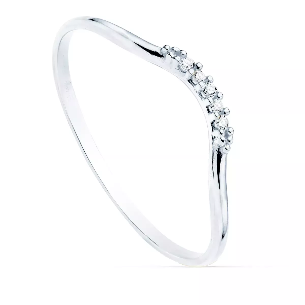 18K SORTIJA ORO BLANCO 5 DIAMANTES 0